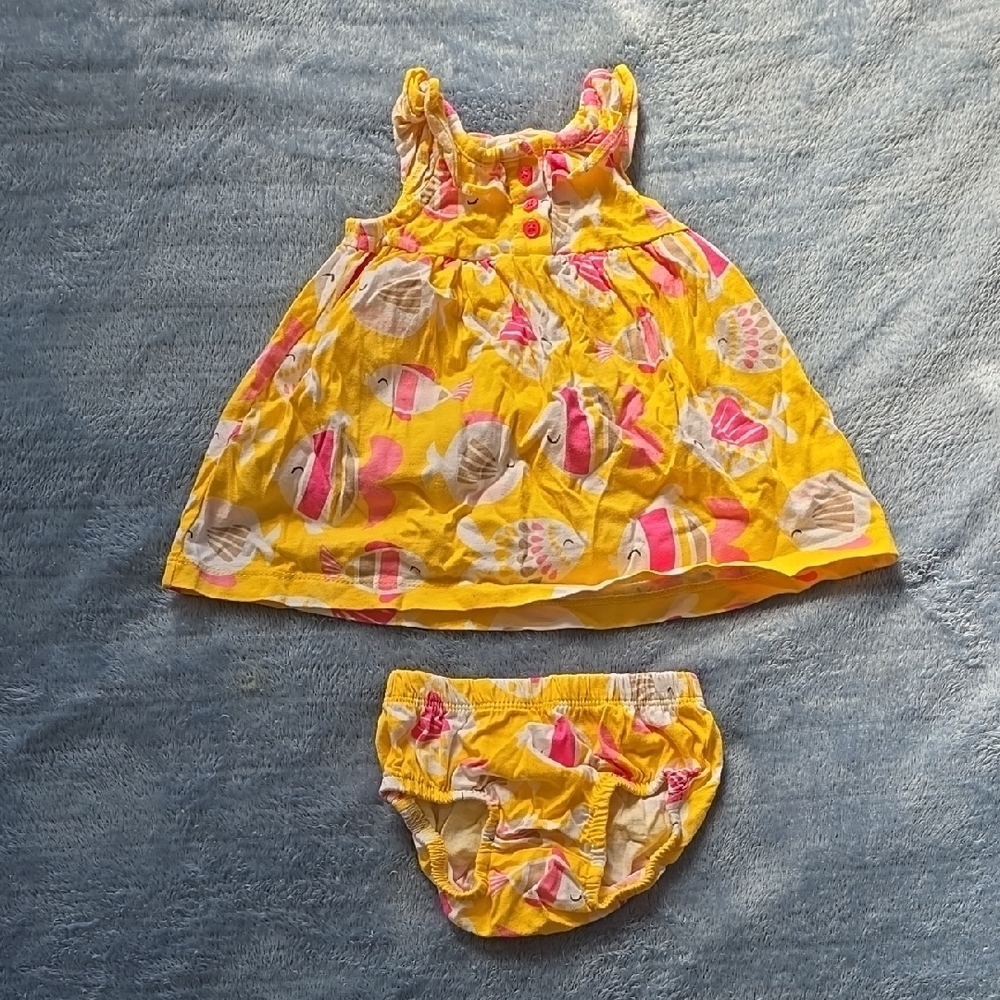 Yellow Ice Cream Dress and Bloomers Set
